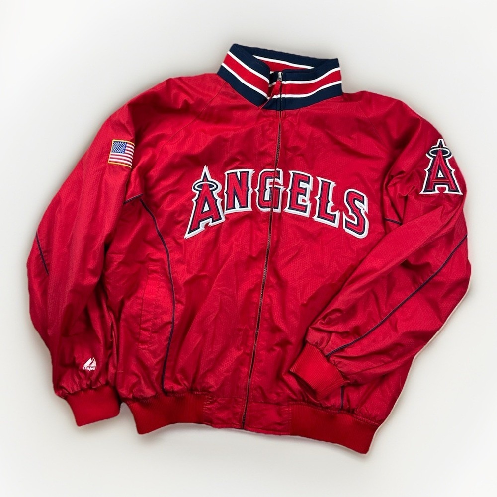 Vintage Anaheim Angels Majestic Men's XXL 2XL Authentic Dugout Bomber Jacket MLB